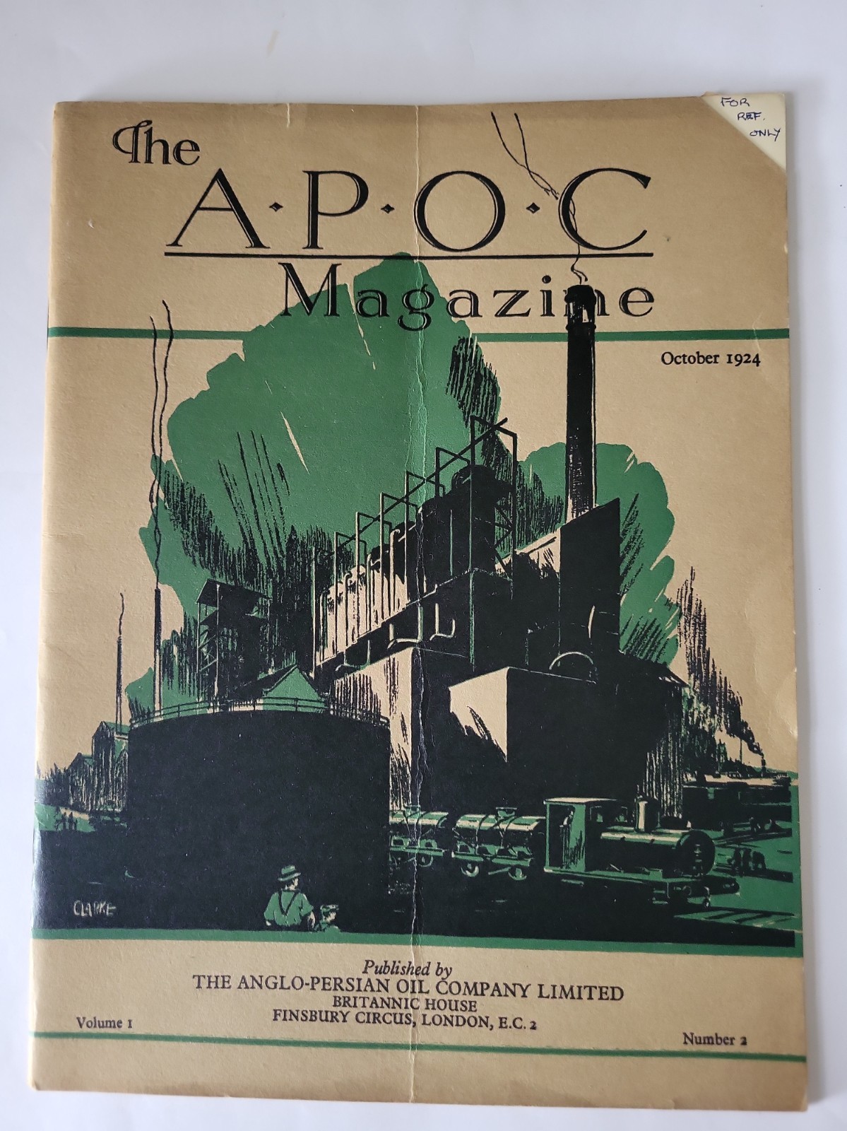 RARE 1924 The A.P.O.C. Magazine Vol 1 No 2 Anglo-Persian Oil Company History BP