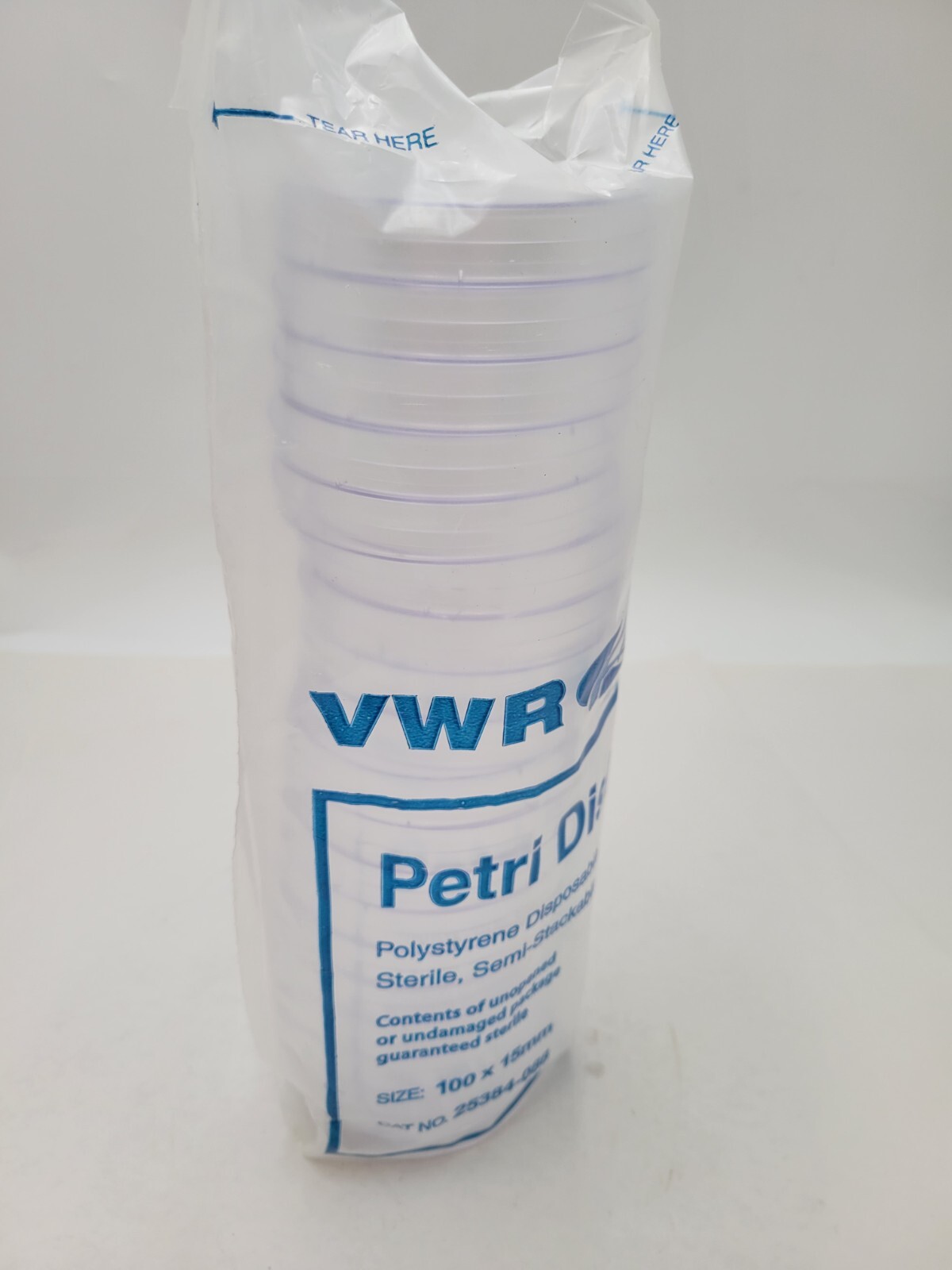 20Pc VWR 25384-088 Petri Dish Polystyrene Disposable Size 100x15mm Sterilized