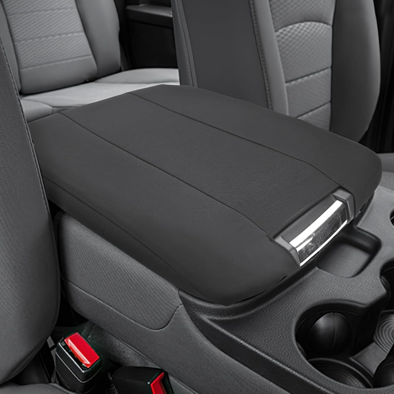 Center Console Cover Compatible Jump Seat Console 2013-2026 Ram Black Neoprene