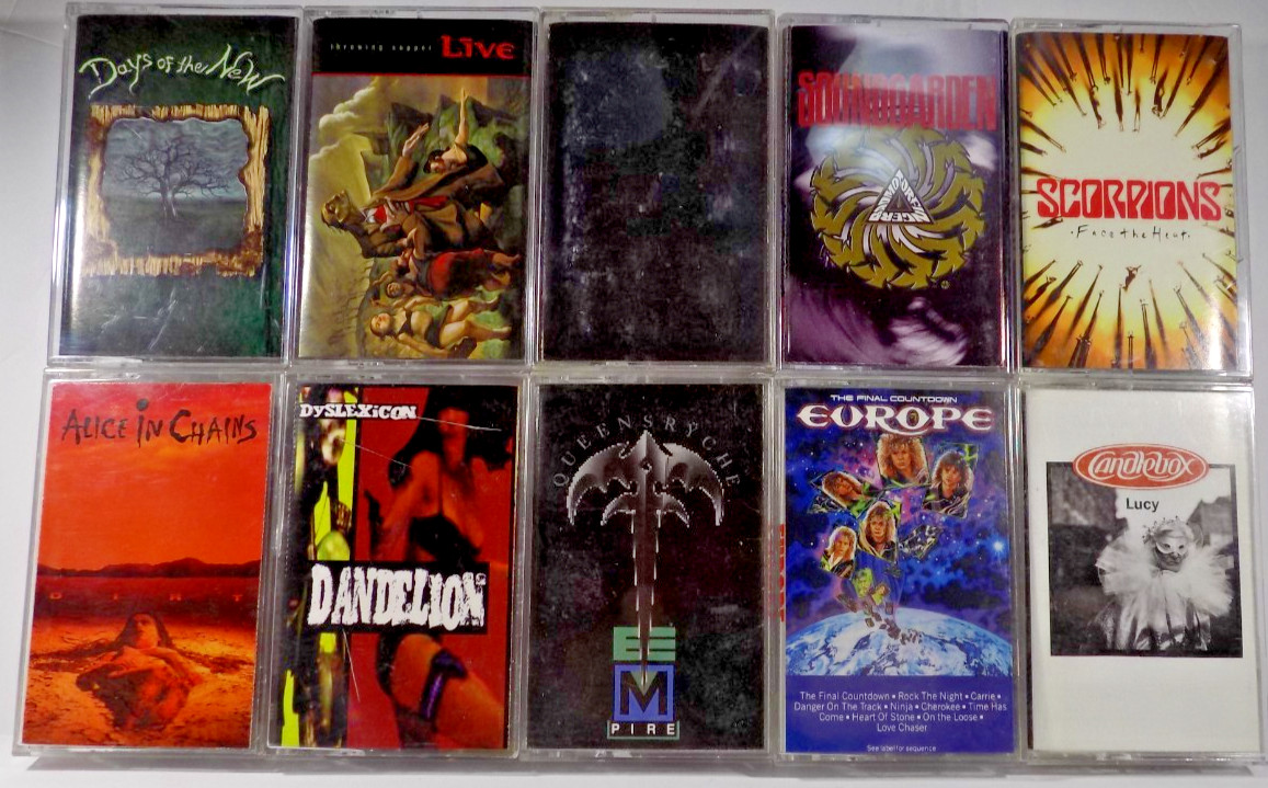 METAL & HARD ROCK Ten CASSETTES Metallica Europe Scorpions Throwing Copper ++