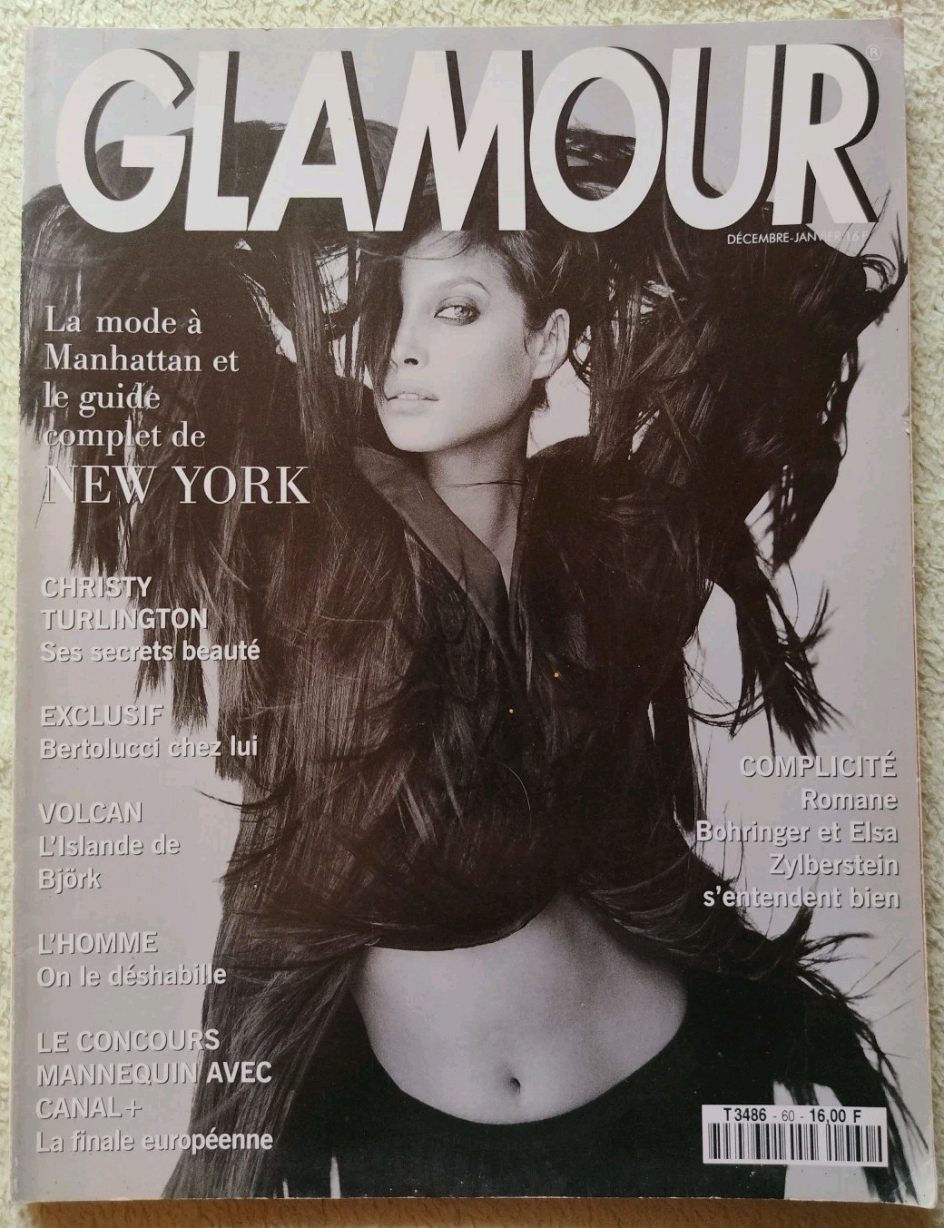 Magazine Glamor French N°60 Dec/Jan.1994 Cover Christy Turlington By Testino Magazine Glamor French N°60 Dec/Jan.1994 Cover Christy Turlington By Testino