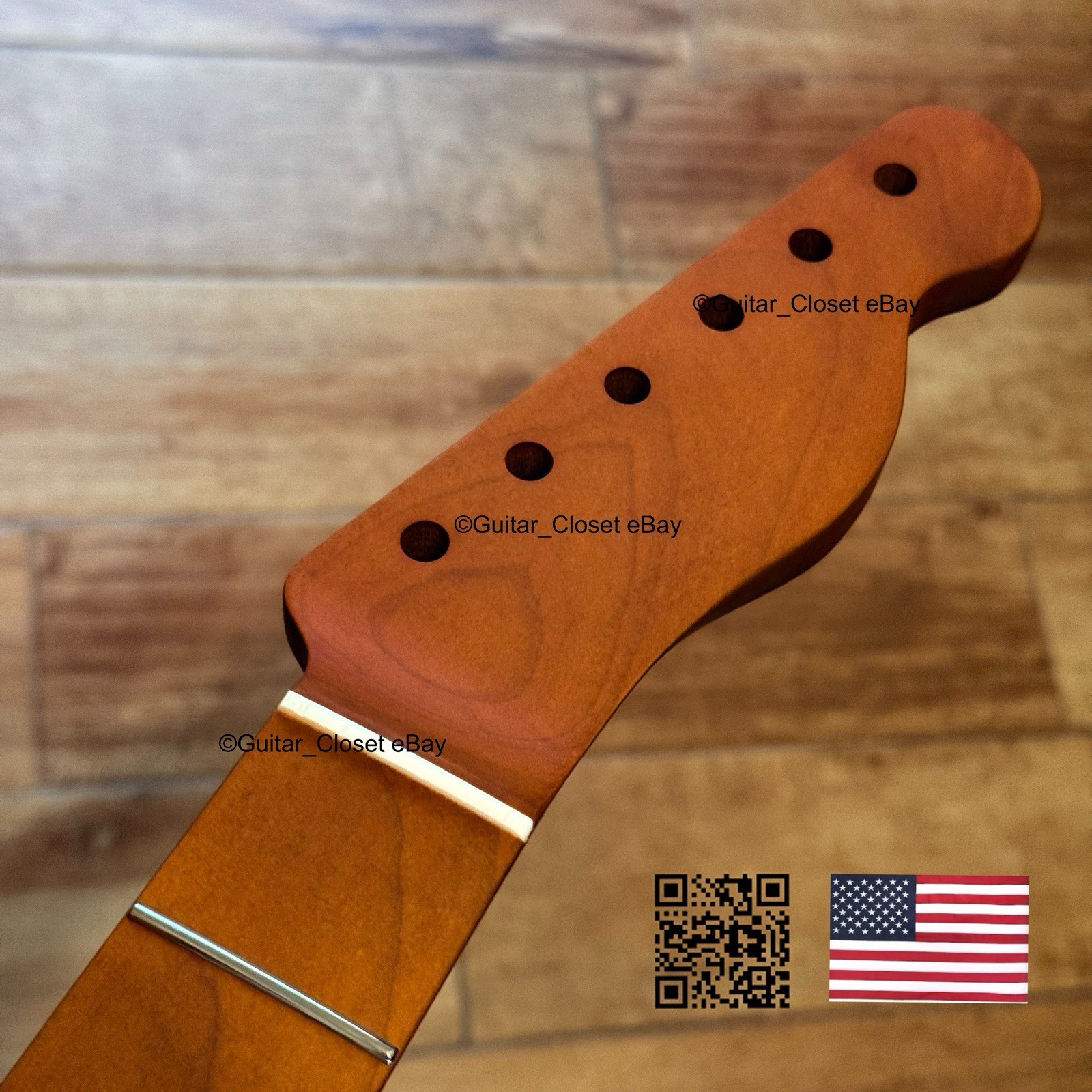 Vintage 21 Fret Roasted Maple Tele Neck Nitro Satin Fit Fender & Warmoth vTM7