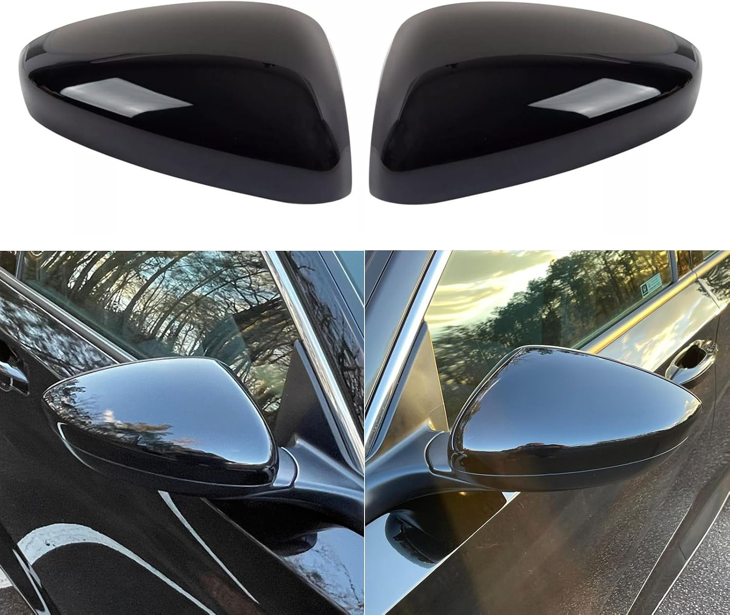 For Honda Accord Mirror Cover W/O Light 2018-2022,Glossy Black,2Pcs