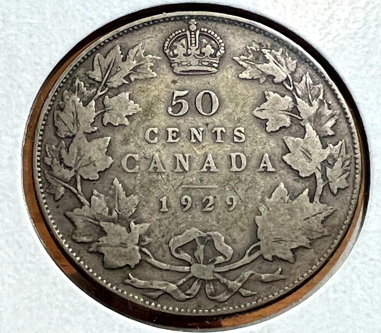1929  CANADA 50 CENTS SILVER BETTER COIN
