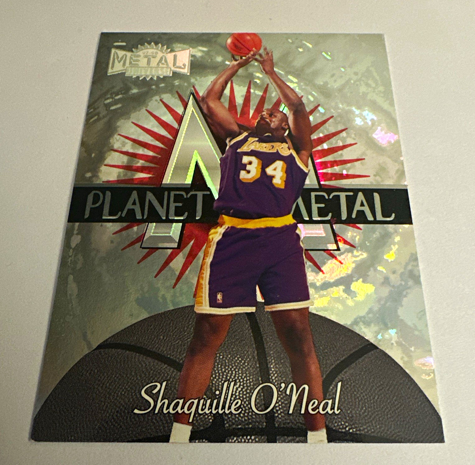 SkyBox Metal Universe 1997-98 Planet Metal Shaquille O'Neal #4 PM Lakers SkyBox Metal Universe 1997-98 Planet Metal Shaquille O'Neal #4 PM Lakers