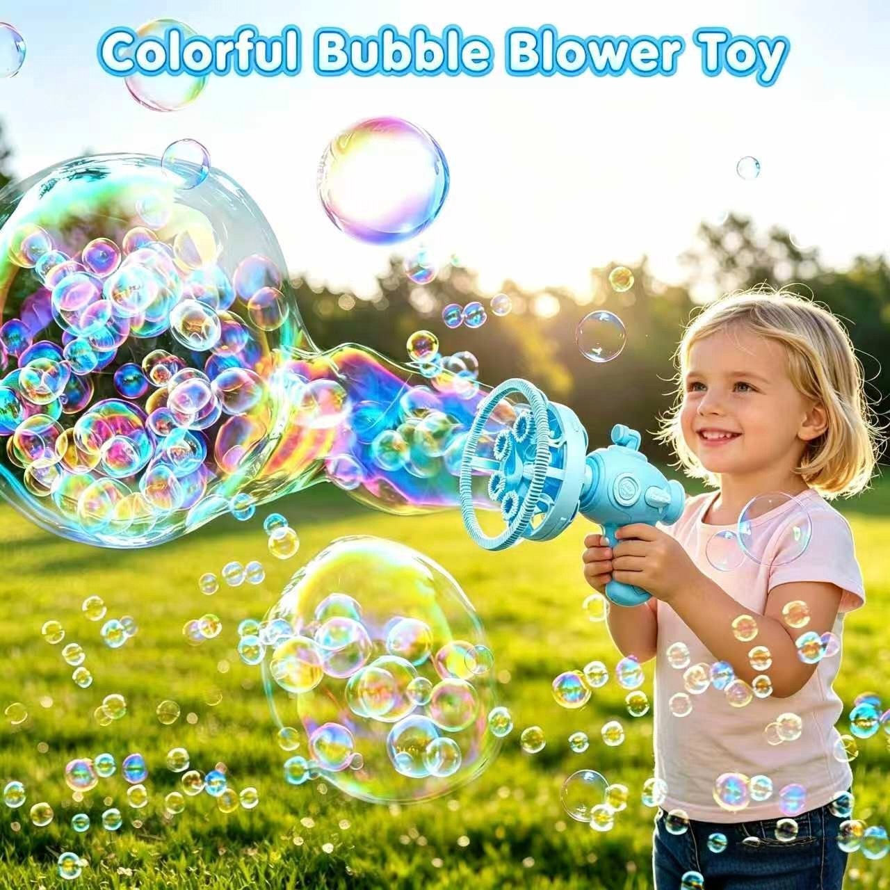 Kids Giant Bubble Gun Automatic Bubble Blower Toy with Bubble Tray & Solution Kids Giant Bubble Gun Automatic Bubble Blower Toy with Bubble Tray & Solution