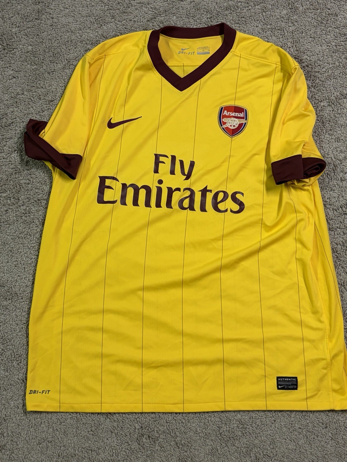 ARSENAL LONDON NIKE 2010/11 AWAY FOOTBALL SHIRT SOCCER JERSEY Sz XL