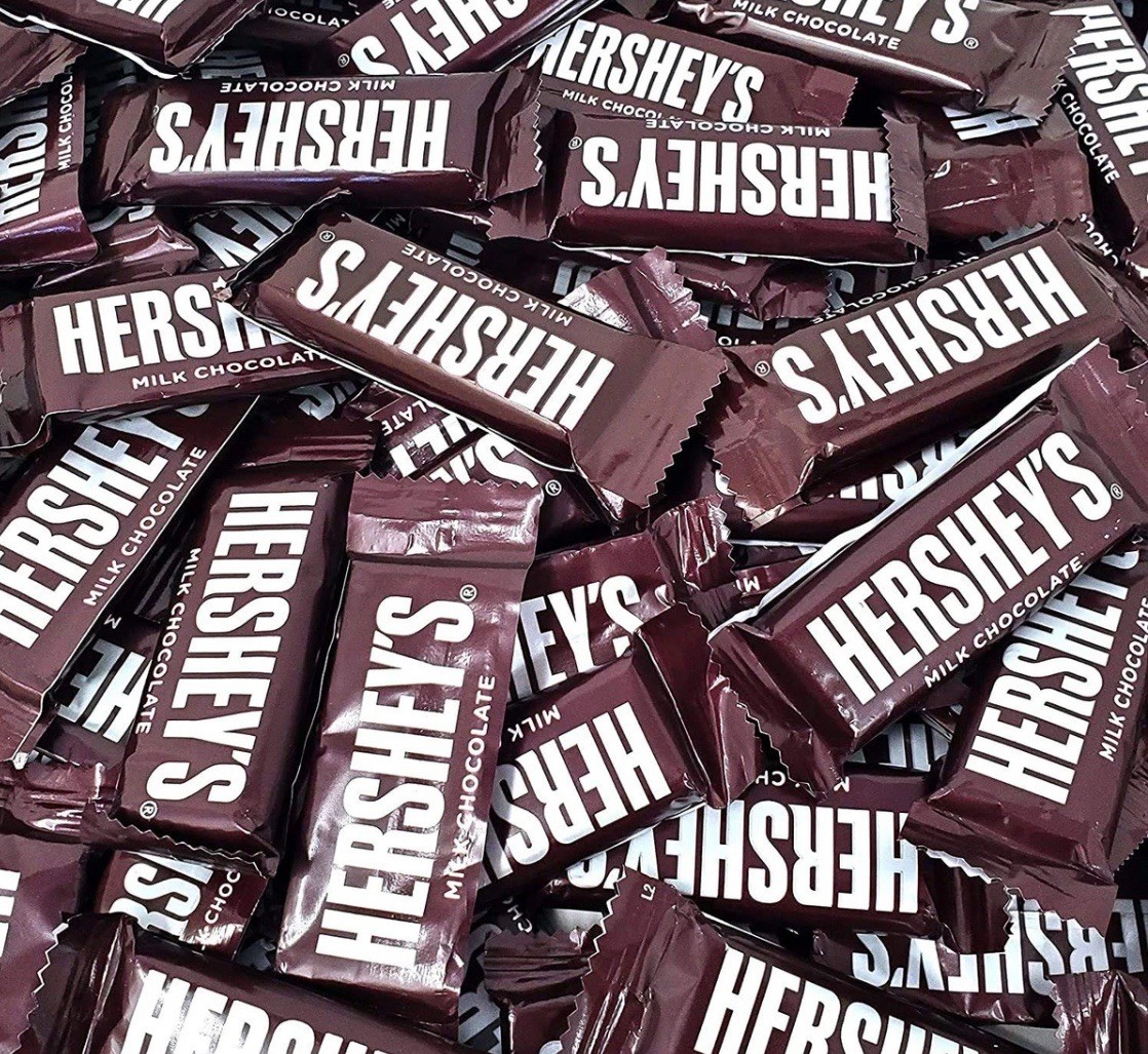 Hershey\'s Milk Chocolate Bars, Individually Wrapped Snack Size Chocolate 2 Pound