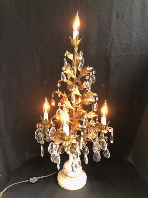 Antique Girandole Table Top Christmas Tree Chandelier