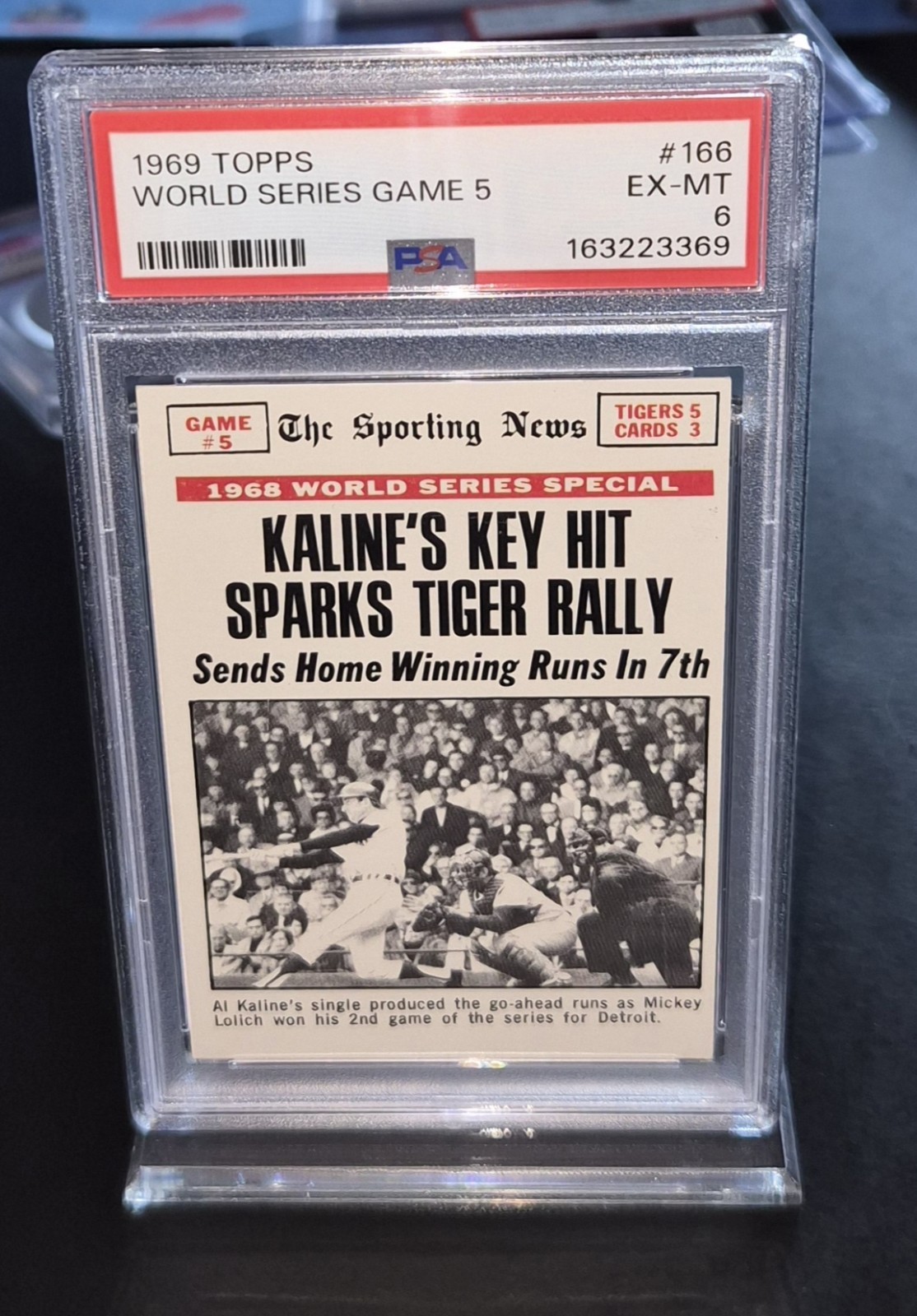 1969 Topps Baseball #166 World Series Game 5 / PSA 6 EX-MT / Al Kaline