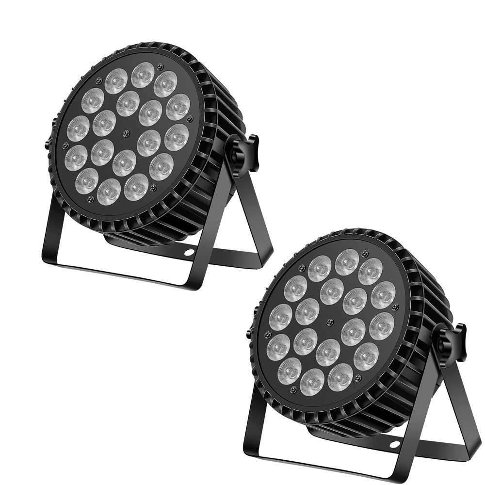 2PCS UKING 200W DMX RGBW 18 LED Par Stage Lights DJ Party Disco Show Lighting