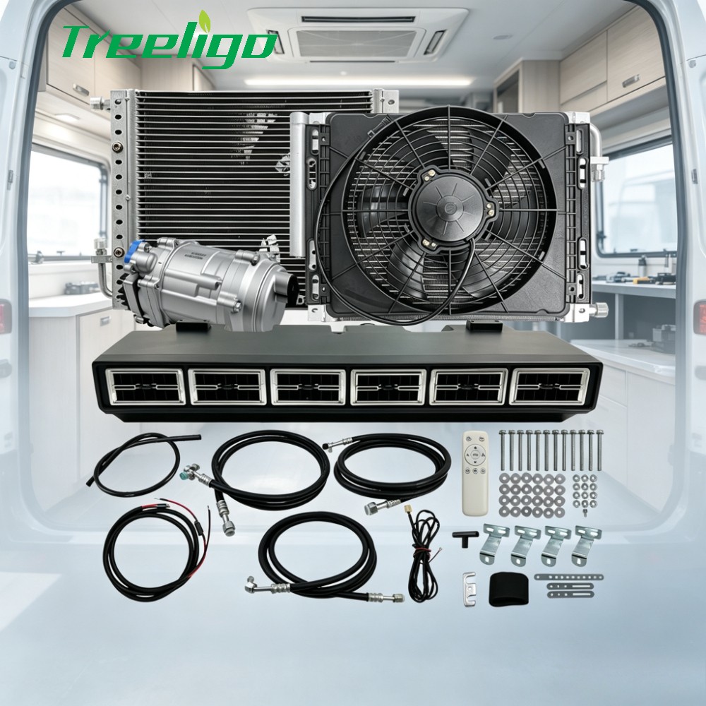 12V Cooling 6 Hole DC Air Conditioner Auto Under Dash Electric Car A/C Kit