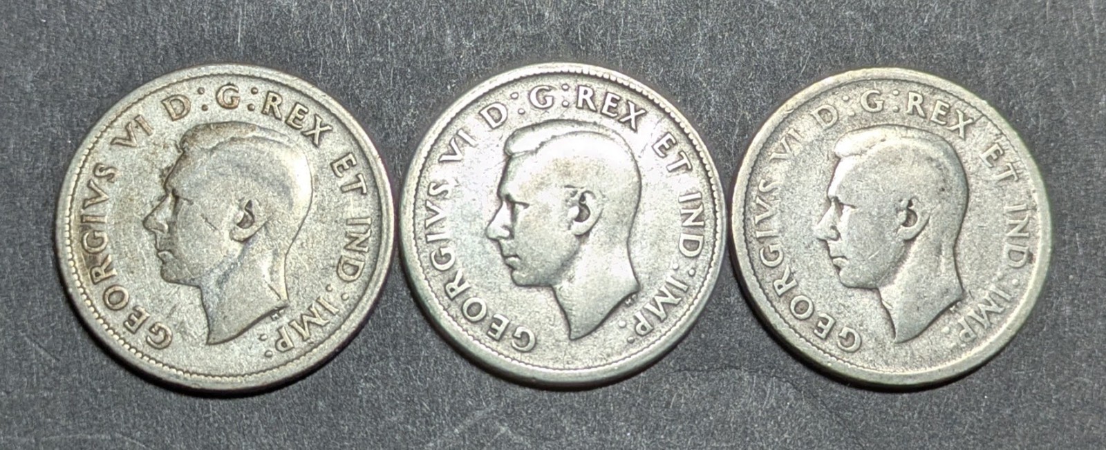 1937 + 1938 + 1939 Canada Quarters - Circulated - Semi-Key Dates - 1937 + 1938 + 1939 Canada Quarters - Circulated - Semi-Key Dates -
