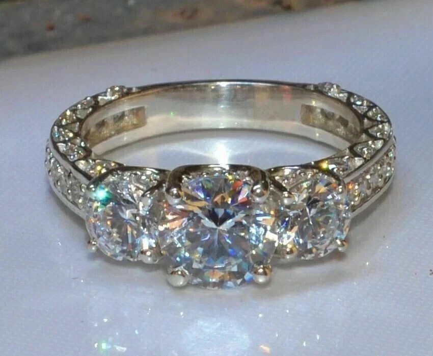 3.00 Ct Round Cut Lab Created Diamond Wedding Ring 14K White Gold