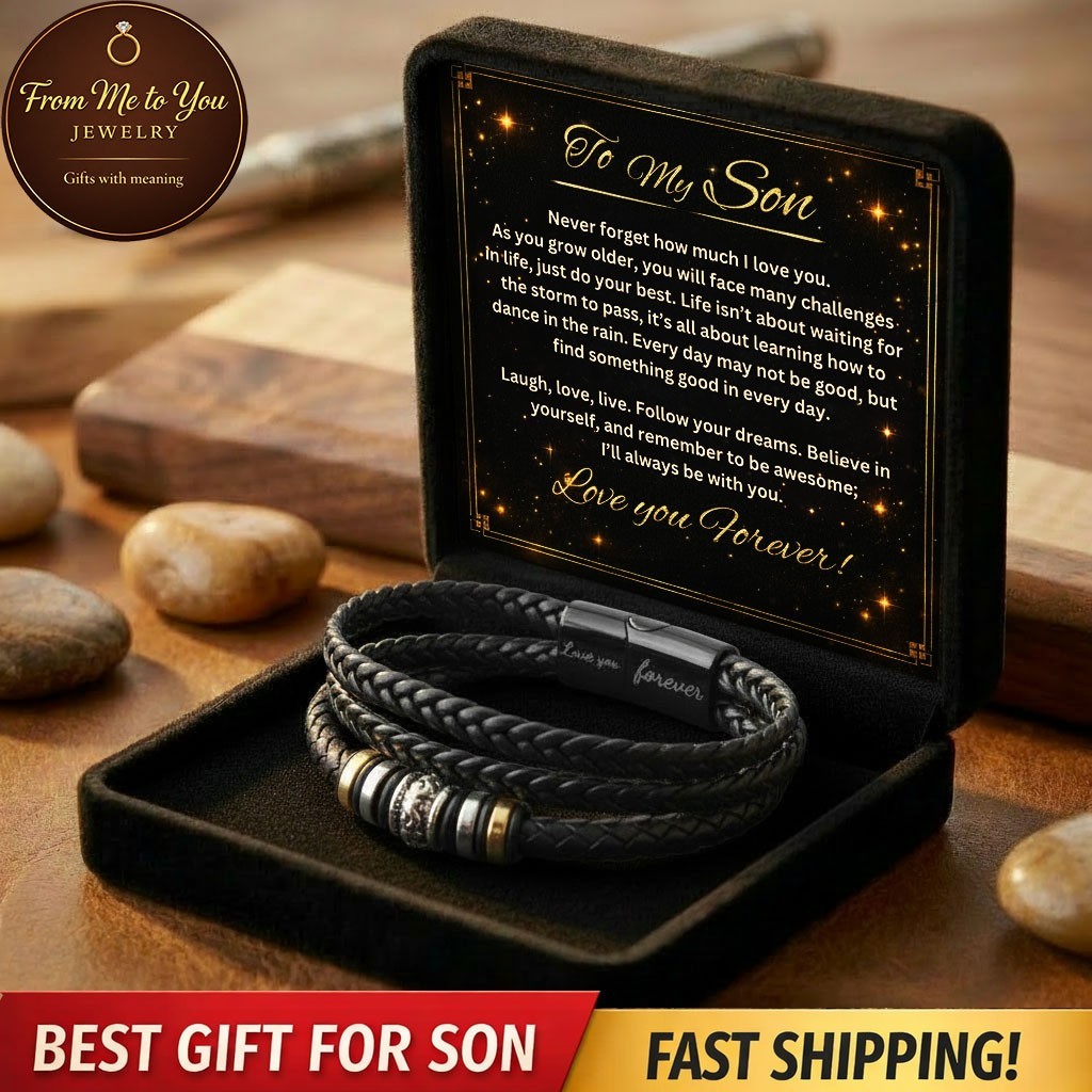To My Son Gift for Son Bracelet Love from Mom, Dad Forever Birthday, Graduation