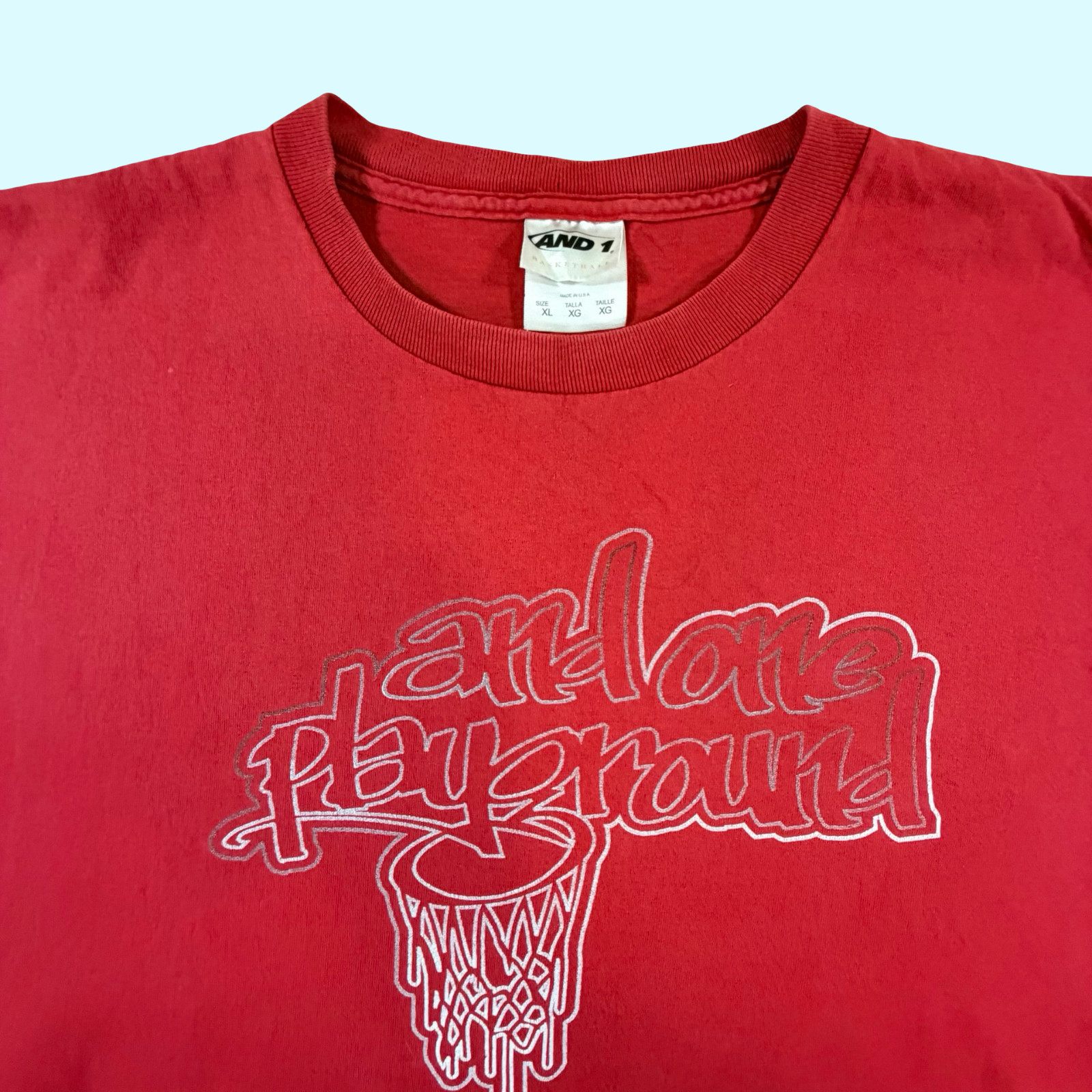 Vintage AND1 Basketball T-Shirt XL Made in USA Red Streetball
