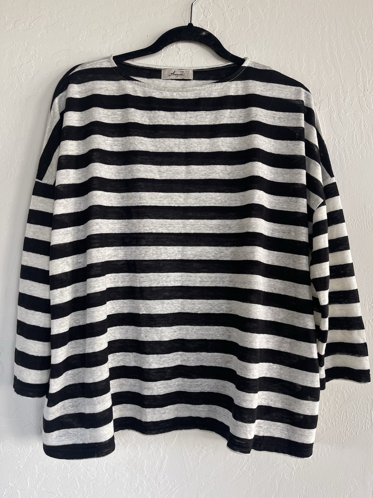 ICHI Antiquities Tee NWOT Black/White stripe O/S