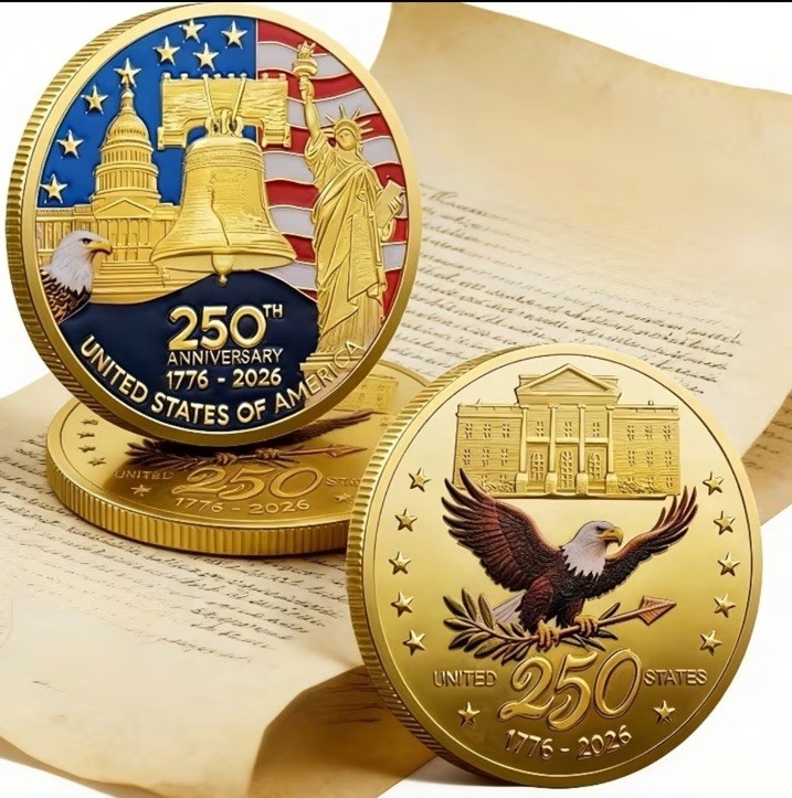 250TH Anniversary United States Of America 1776-2026 Commemorative Coin Medal 🏅 250TH Anniversary United States Of America 1776-2026 Commemorative Coin Medal 🏅
