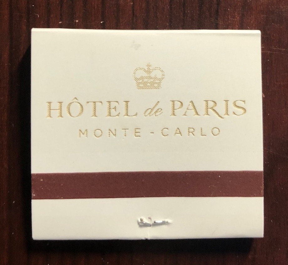 Hotel De Paris Monte-Carlo Matchbook Hotel De Paris Monte-Carlo Matchbook