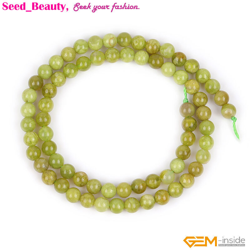 AAA Natural Round Green Opal Gemstone Charm Loose Beads Jewelry Making 15\