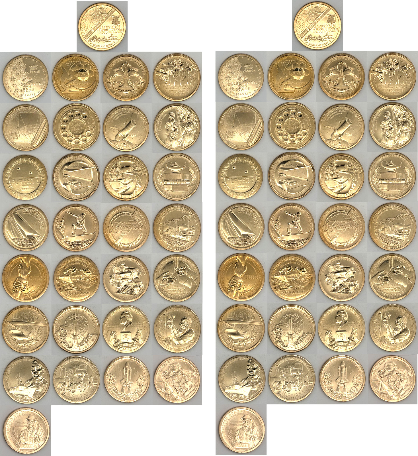 2018 - 2025 + 2026 66 Coin PD Mint Uncirculated American Innovation Dollar Set