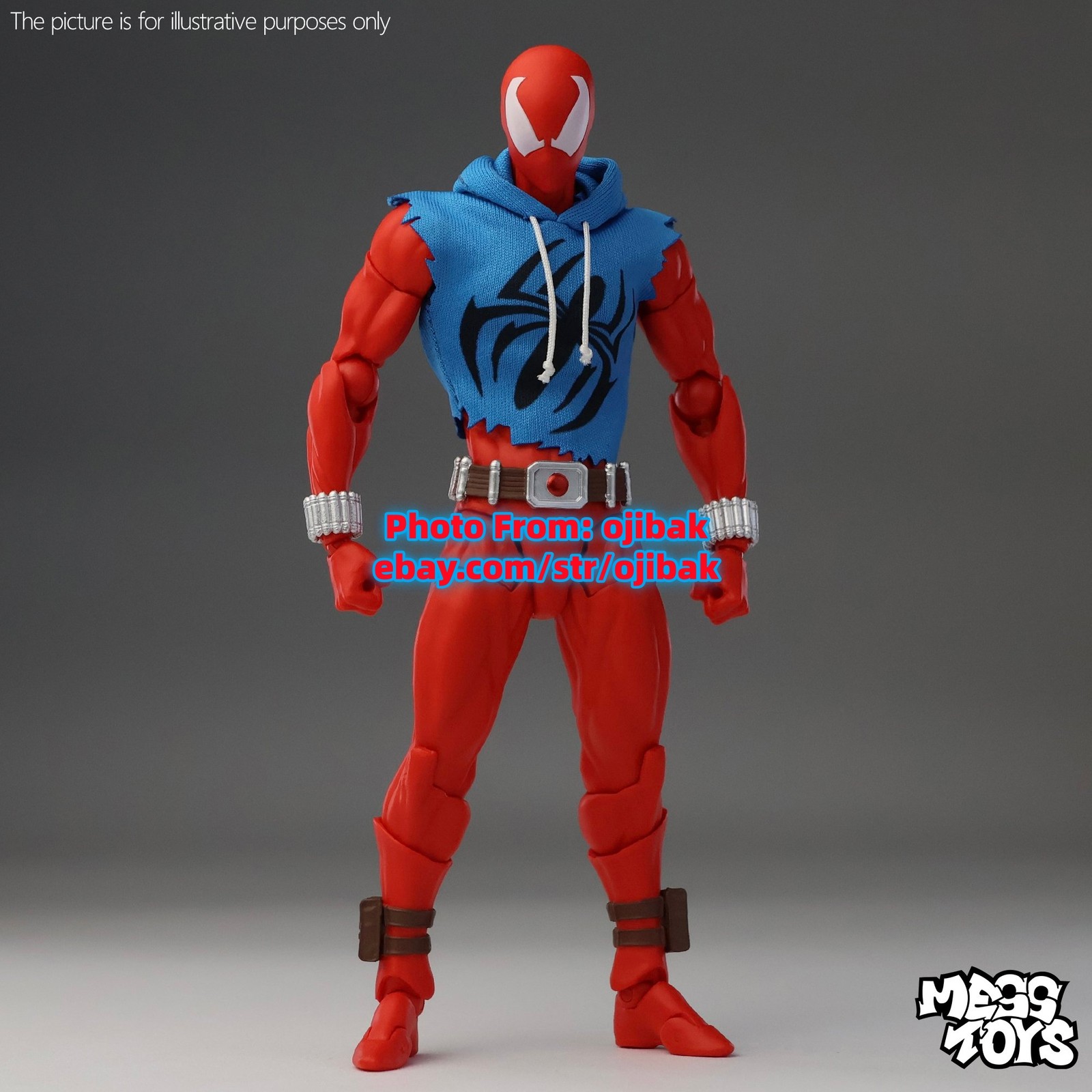 In Stock Mess Toys Spider-Man Scarlet Hero Blue Cloth Battle Suit Action Figure In Stock Mess Toys Spider-Man Scarlet Hero Blue Cloth Battle Suit Action Figure