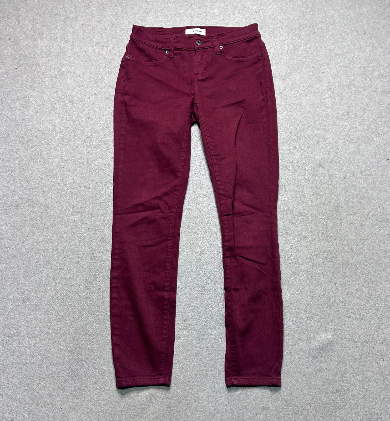 Lila Ryan Jeans Womens 25 Low Rise Skinny Burgundy Wash Stretch Denim