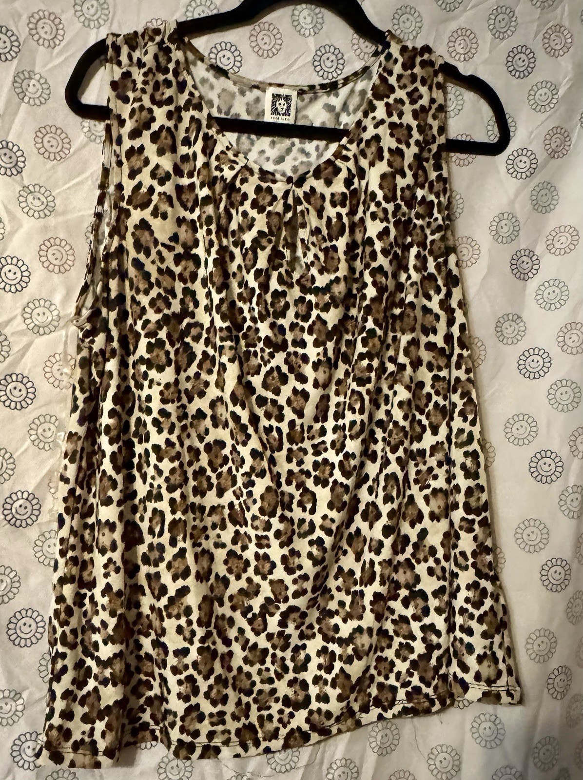 Anne Klein 1X Leopard Print Sleeveless Tunic Top Animal Print Blouse Anne Klein 1X Leopard Print Sleeveless Tunic Top Animal Print Blouse