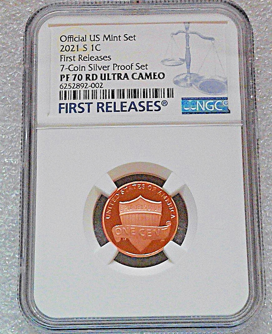 2021 S US Mint 7-Coin Silver Proof SET Version LINCOLN CENT Penny NGC PF70 RD ER