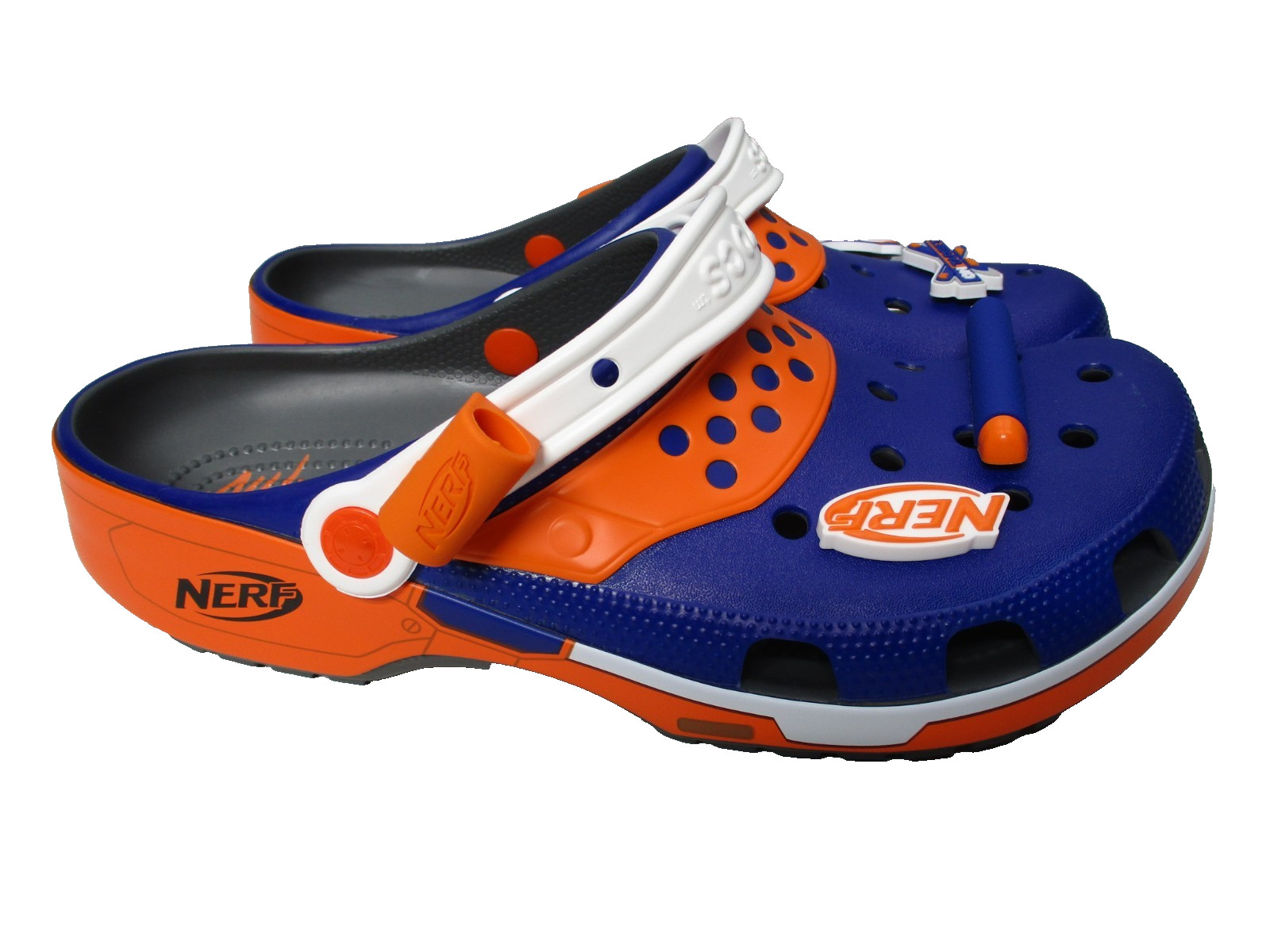 Crocs x Hasbro Nerf Classic Clogs Sandals Blue Orange Mens Sz 10