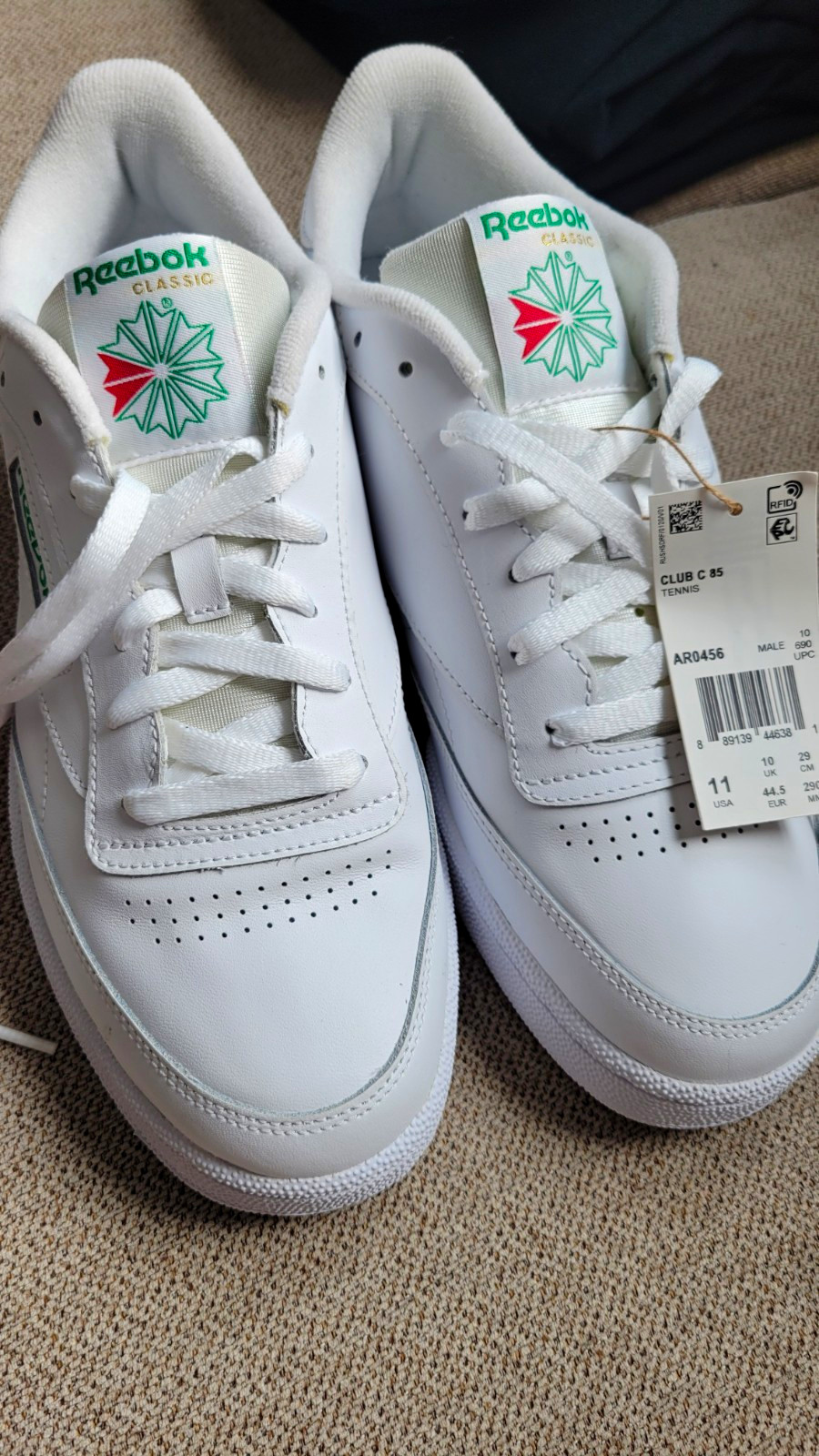 Reebok Club C 85 Men’s Tennis Shoes Sneakers White/Green Classic Retro Style 11