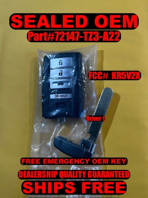 NEW OEM 18-21 ACURA ILX TLX SMART KEY FOB TRANSMITTER FCC: KR5V2X -72147-TZ3-A22