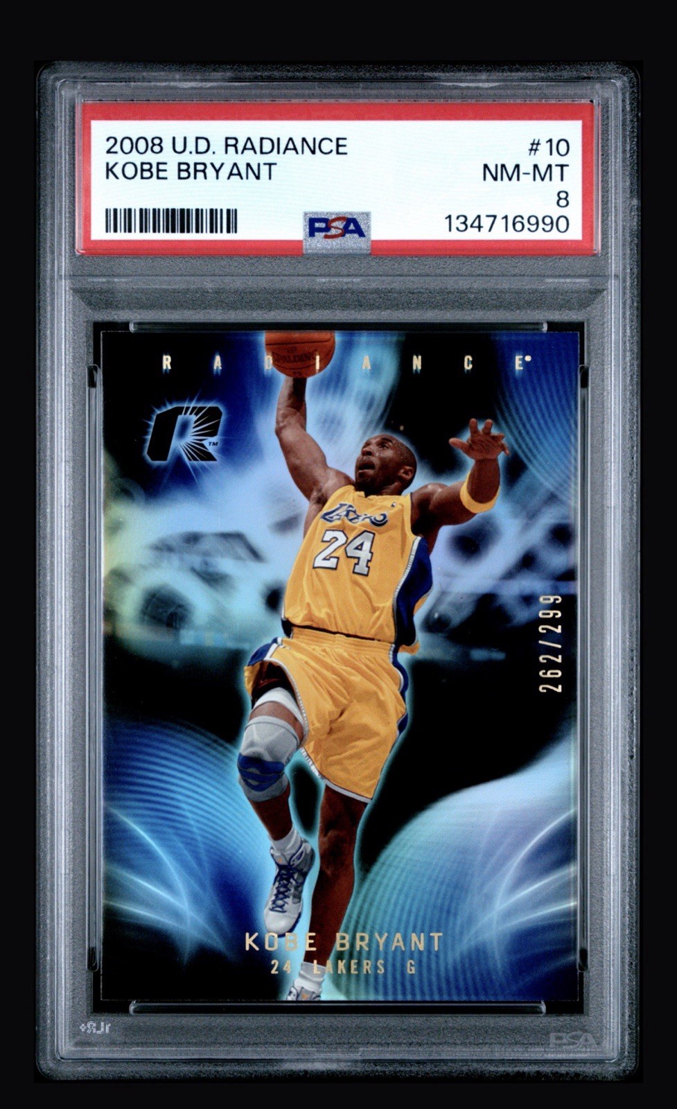 Upper Deck 2008-09 Radiance Kobe Bryant #10 PSA 8 Serial Numbered /299 Lakers Upper Deck 2008-09 Radiance Kobe Bryant #10 PSA 8 Serial Numbered /299 Lakers