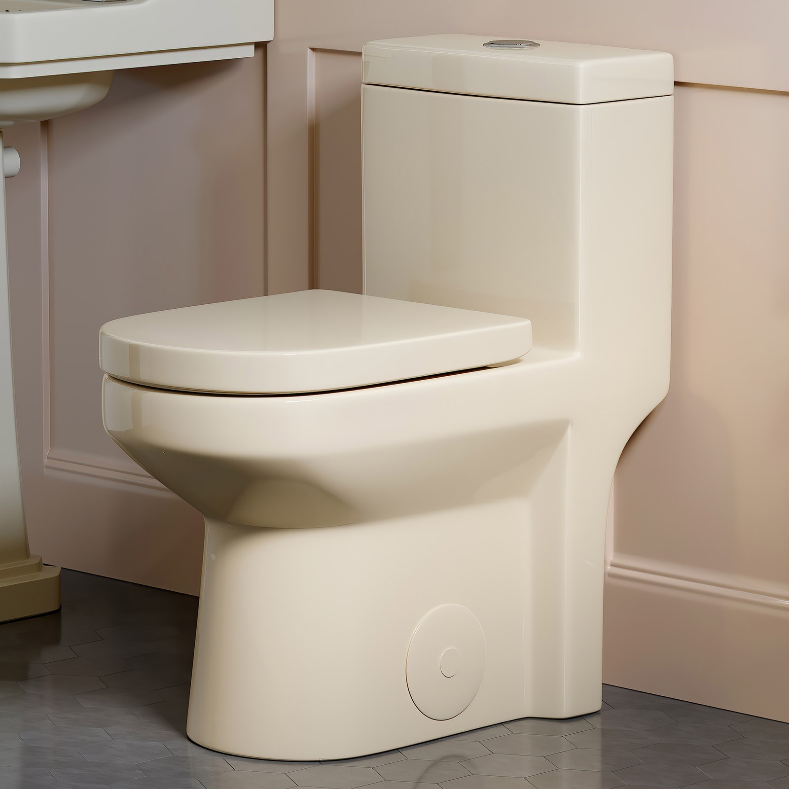 HOROW Compact One Piece Toilet 1.1/1.6 GPF Powerful Dual Flush 12\'\' Rough-In HOROW Compact One Piece Toilet 1.1/1.6 GPF Powerful Dual Flush 12\'\' Rough-In