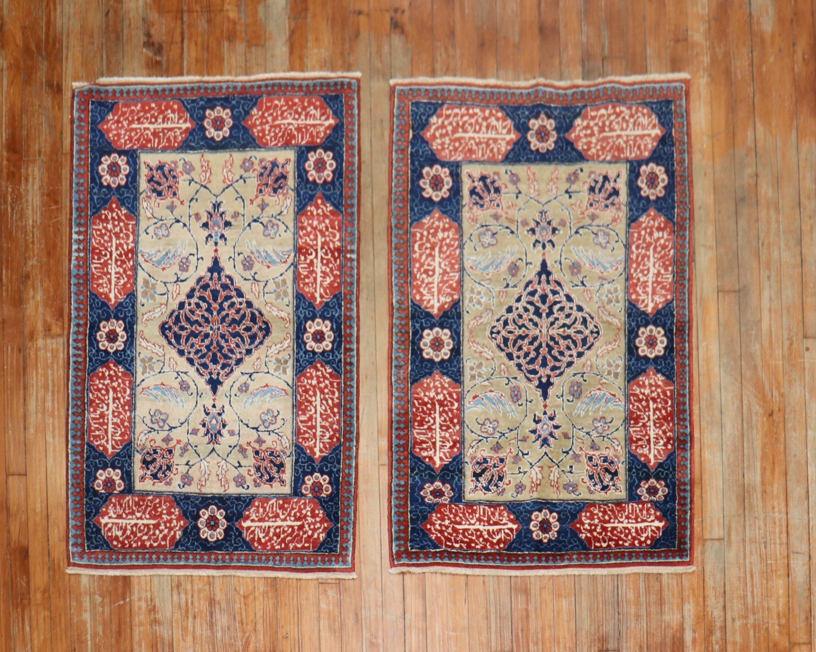 Antique Rare Pair Of Wedding Rugs 2\'8\'\'x4\'5\'\' each