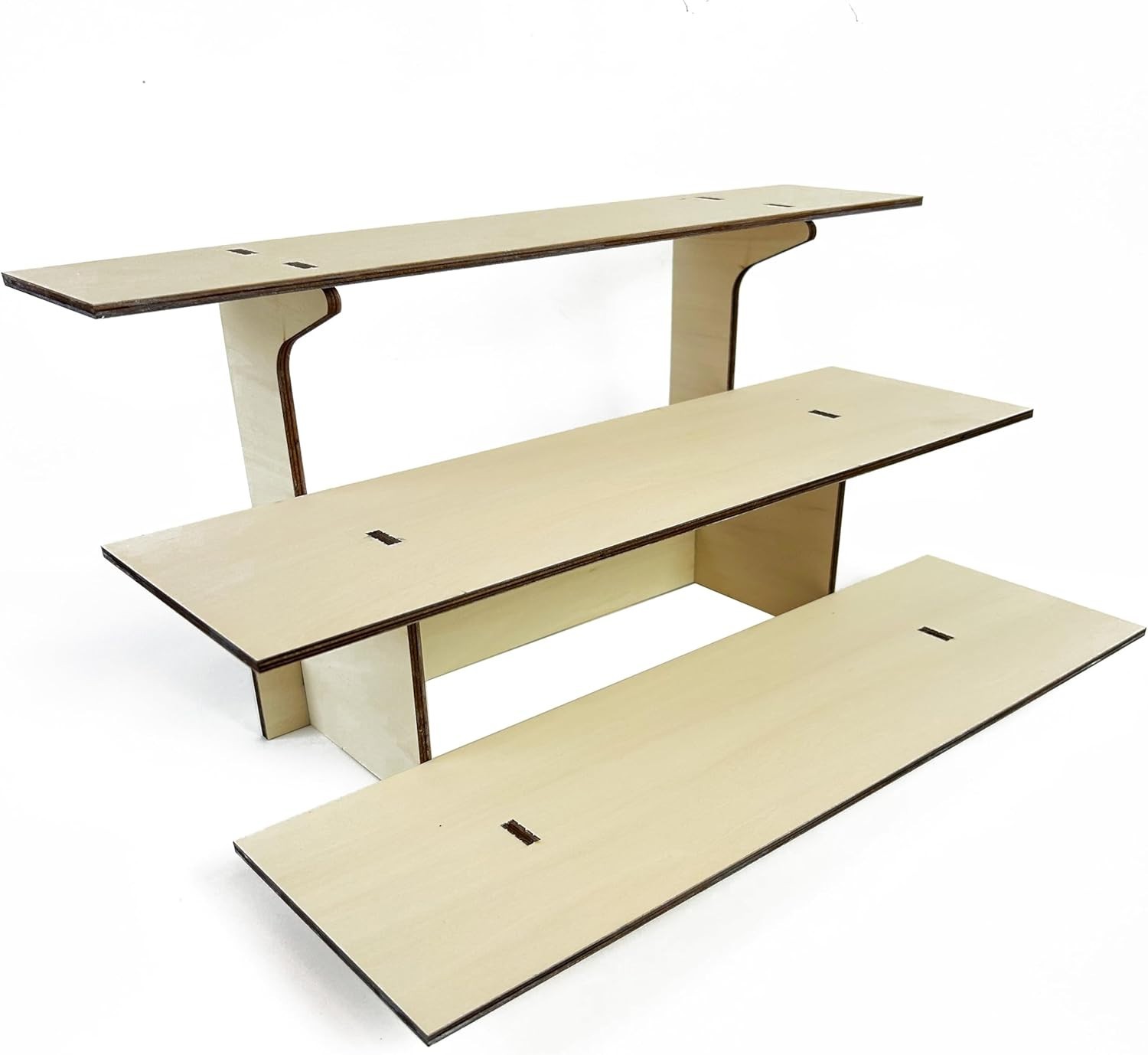 TORCHED 3-Tier Straight Retail Table Display Stand |3 Step Straight Display Rack