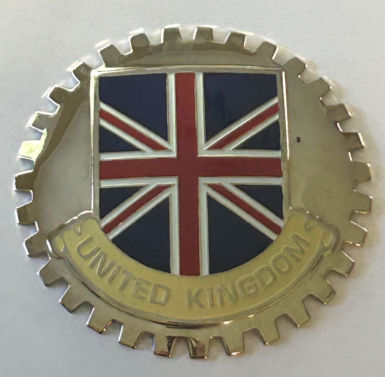 UNITED KINGDOM FLAG CAR GRILLE BADGE EMBLEM -  BRITISH UNION JACK FLAG