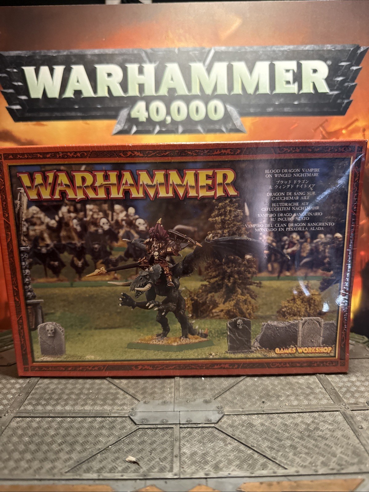 Warhammer Vampire Counts Blood Dragon Vampire on Winged Nightmare Box - OOP 2001