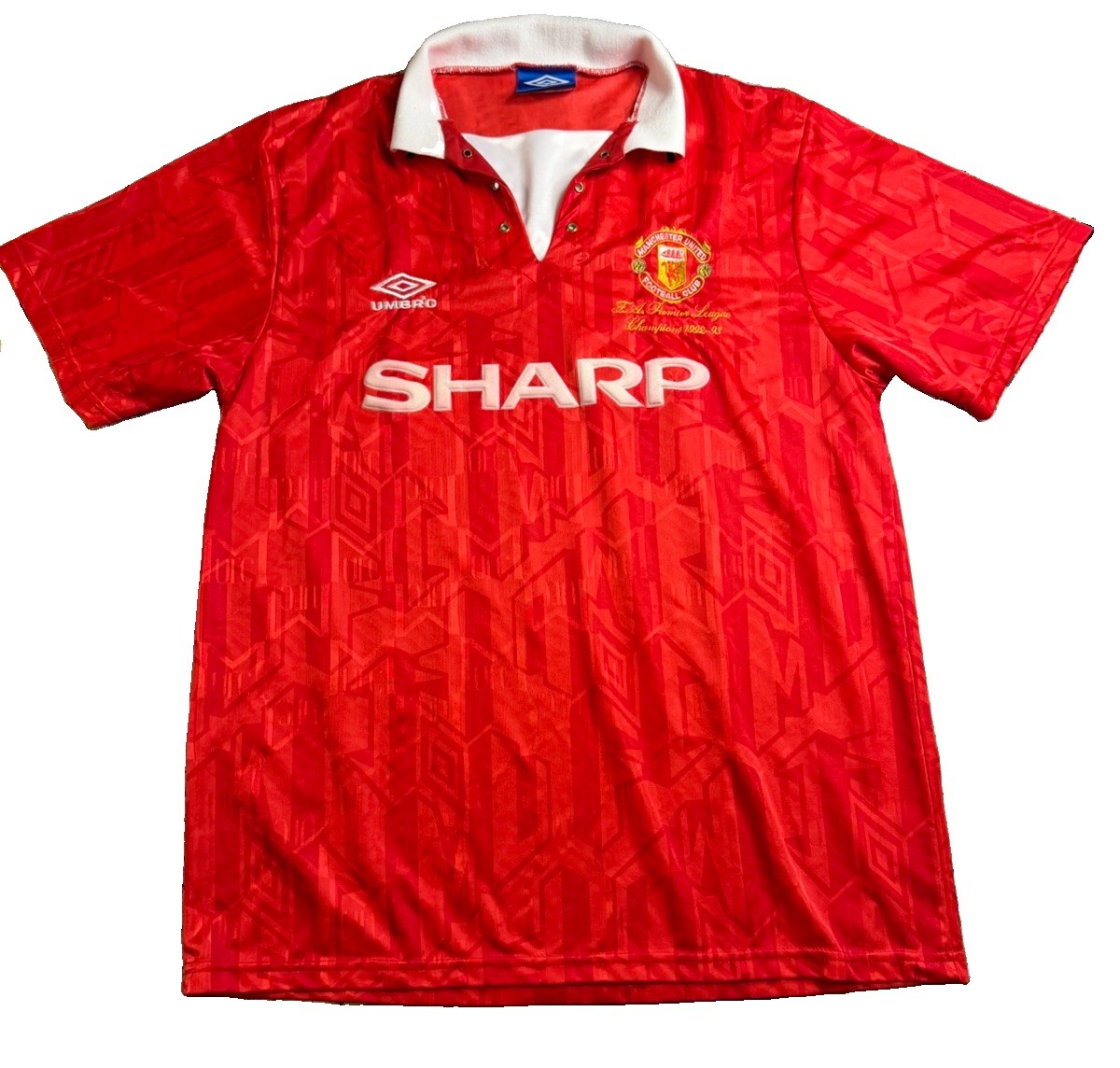 Manchester United Jersey 1992 1993 Home Size L Shirt Umbro