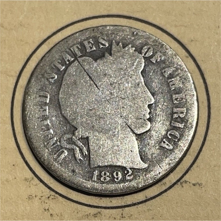 1892-S Barber Dime 10C KEY Good details