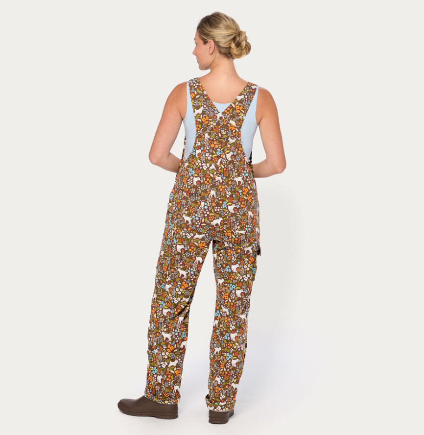 DU.LUTH Women's Heirloom Gardening Bib Overalls, Roasted Clove Garden Goats
