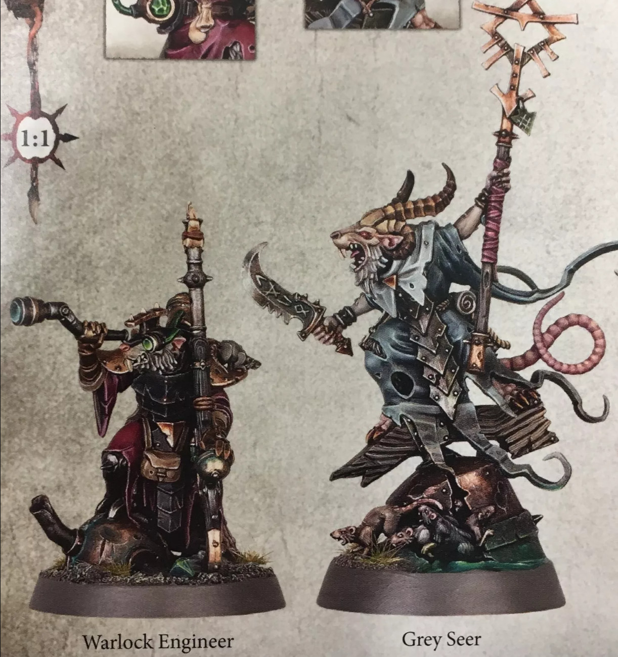 Warhammer AoS Skaven Grey Seer & Warlock Engineer NEW NO BOX Warhammer AoS Skaven Grey Seer & Warlock Engineer NEW NO BOX