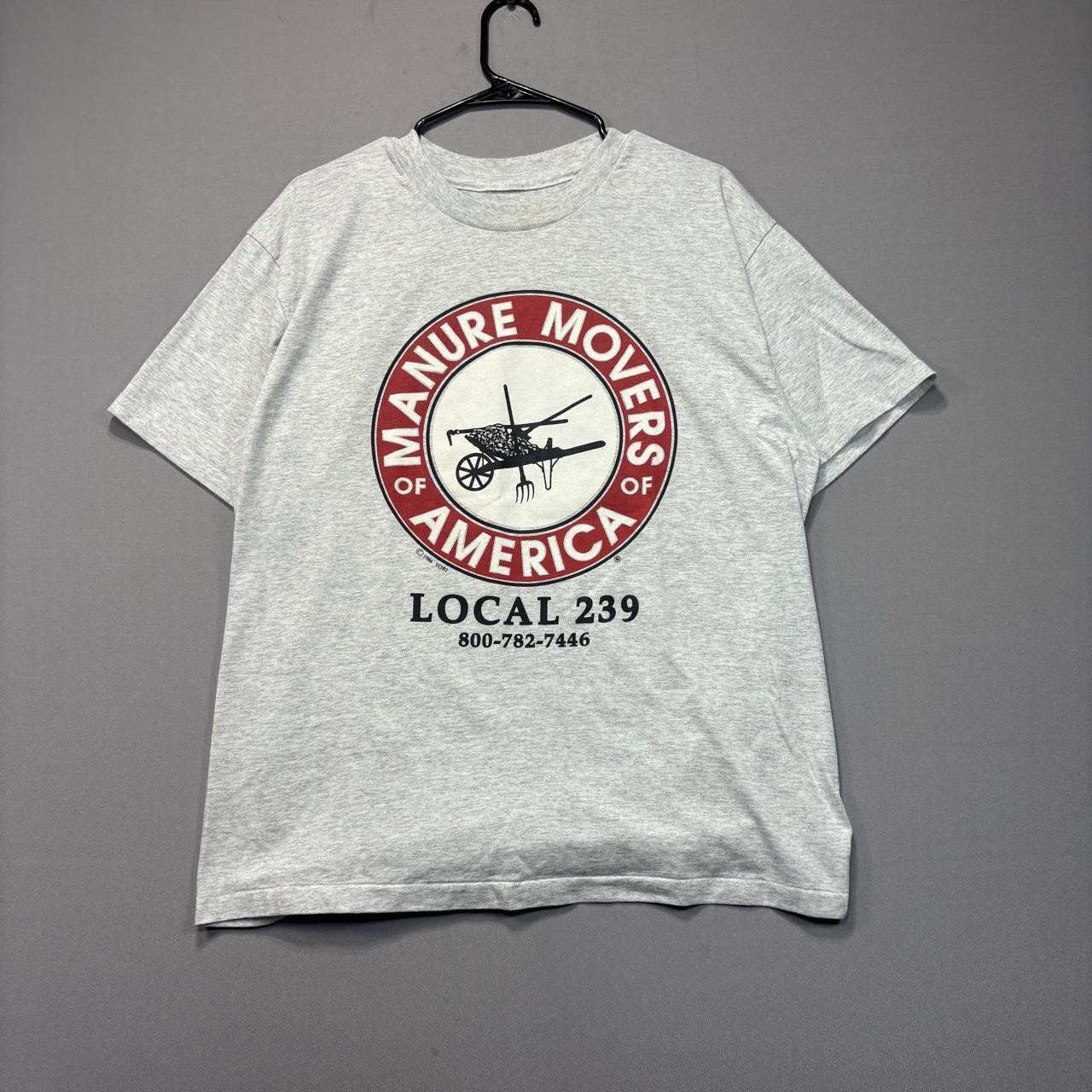 Vintage 90s Manure Movers of America Parody Graphic Tee Single Stitch Large