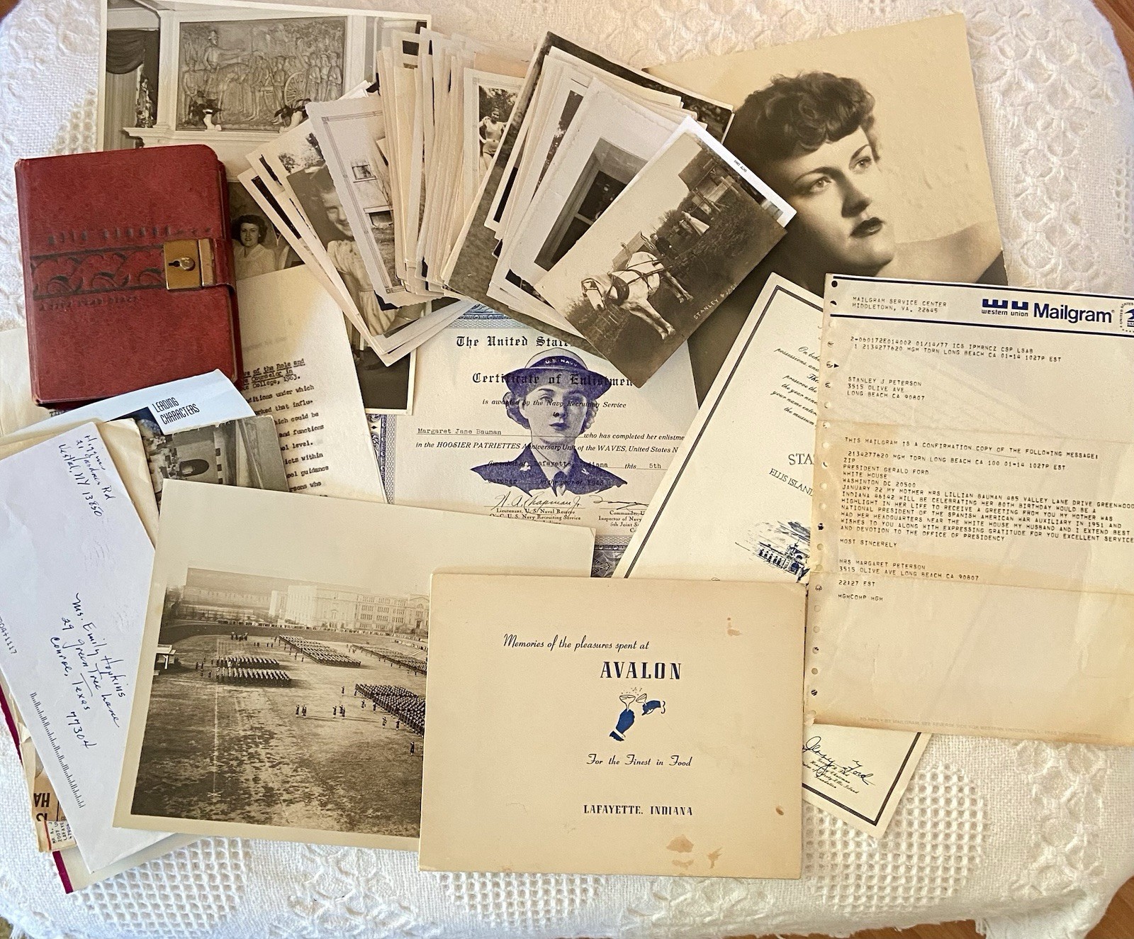 Margaret J Peterson, U.S. Navy\'s Women’s Reserve Branch WAVES WWII EPHEMERA LOT