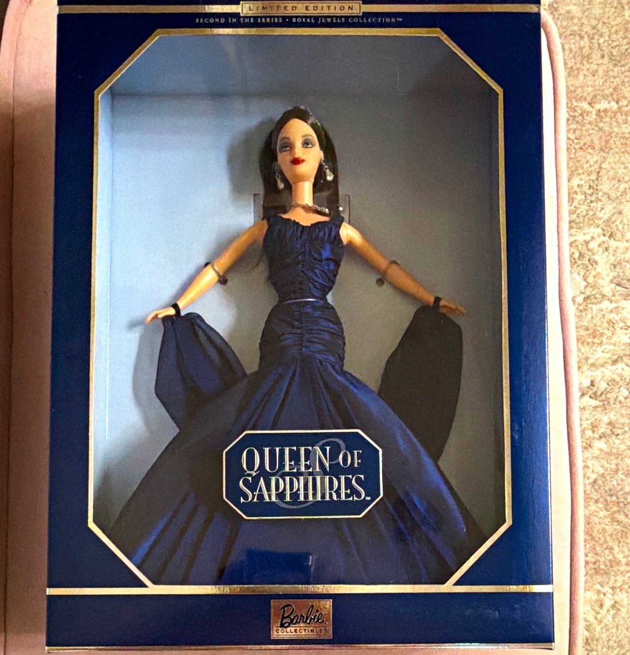 Mattel Barbie Collector Queen of Sapphires Royal Jewels Doll 2003 #26926