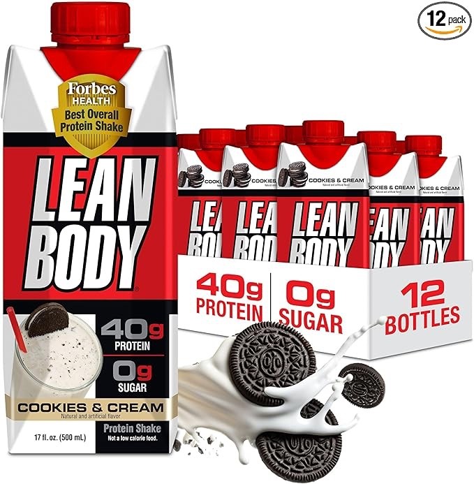 Labrada Lean Body 40g Protein Shake Cookies & Cream 0 Sugar 17oz 12 Pack