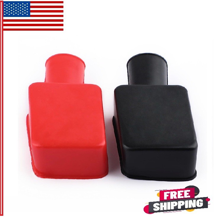 2PCS Battery Terminal Covers Cap, Positive Negative Insulating Protector, Car