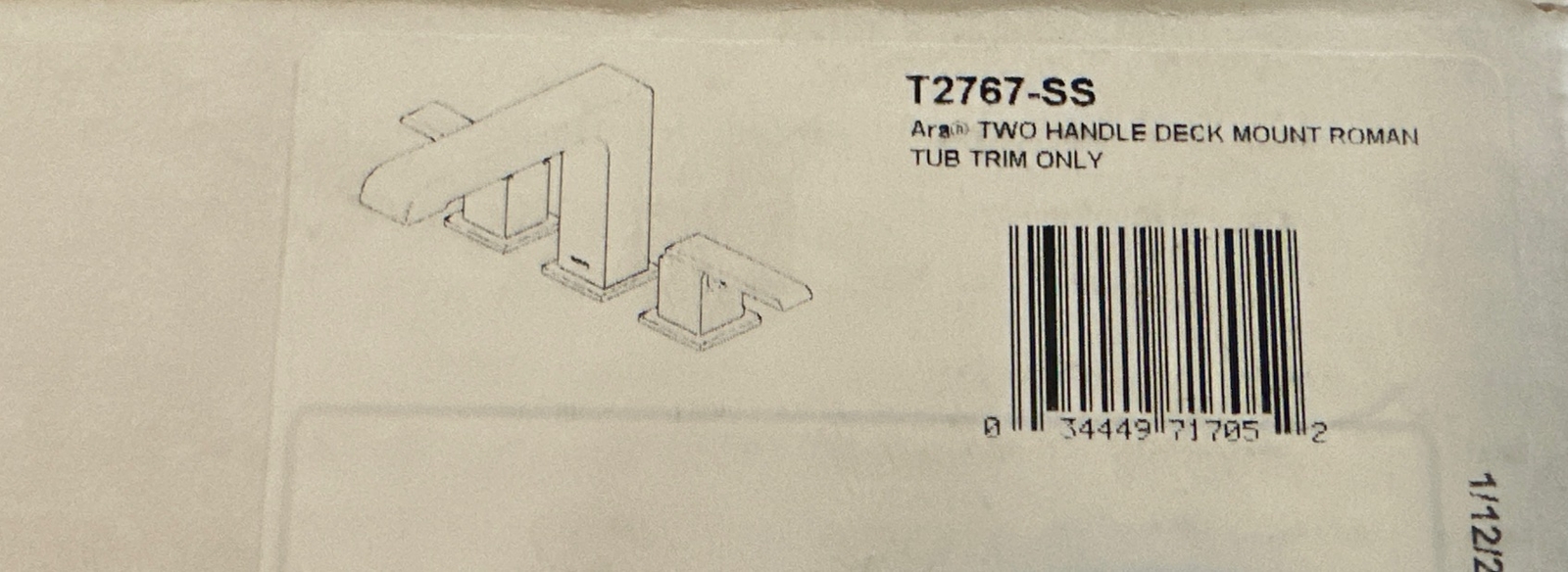 Delta T2767-SS Ara 2-Handle Deck-Mount Roman Tub Faucet Trim Kit, Stainless