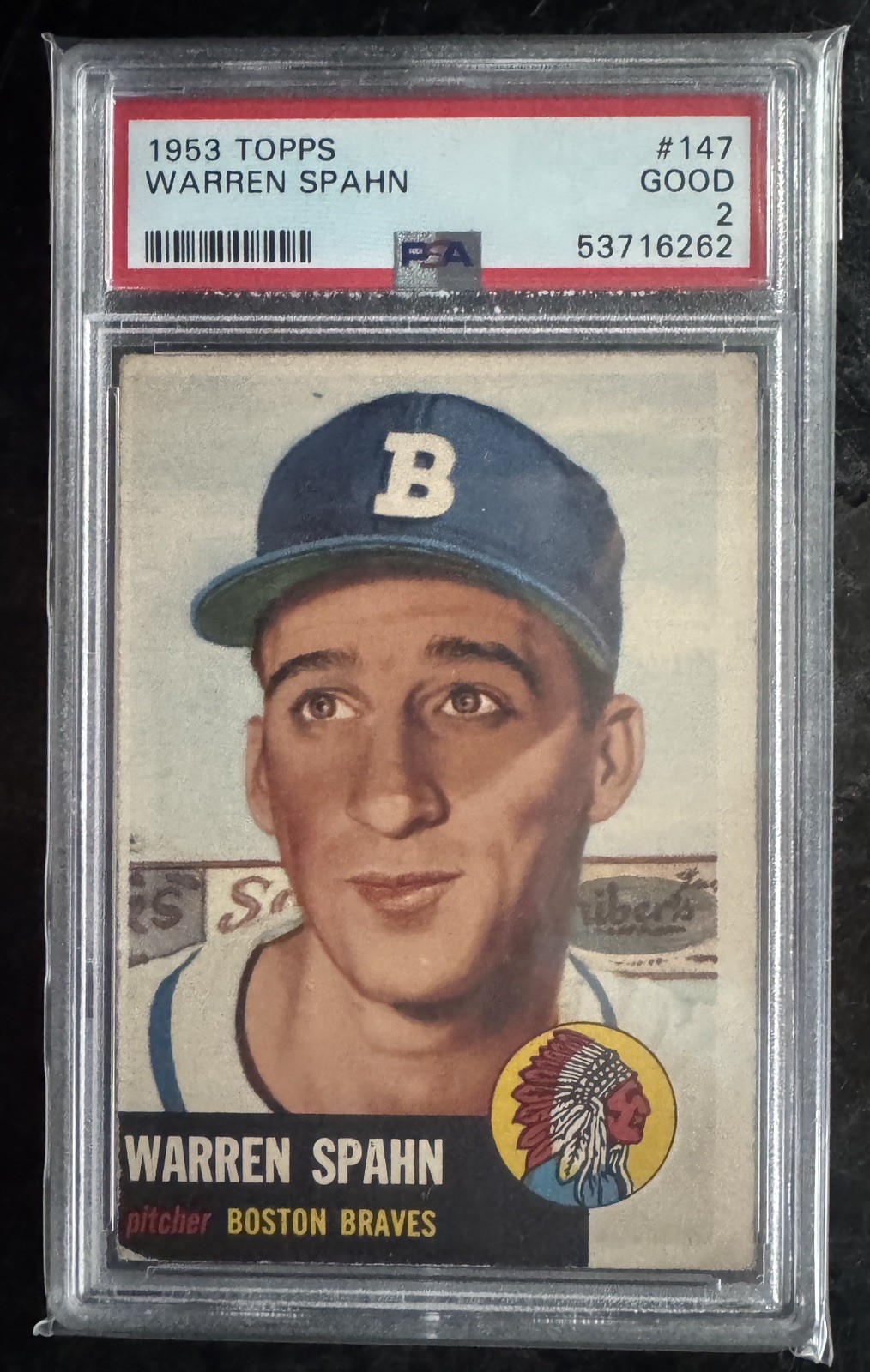 1953 Topps - Warren Spahn #147 PSA 2 HOF 1953 Topps - Warren Spahn #147 PSA 2 HOF