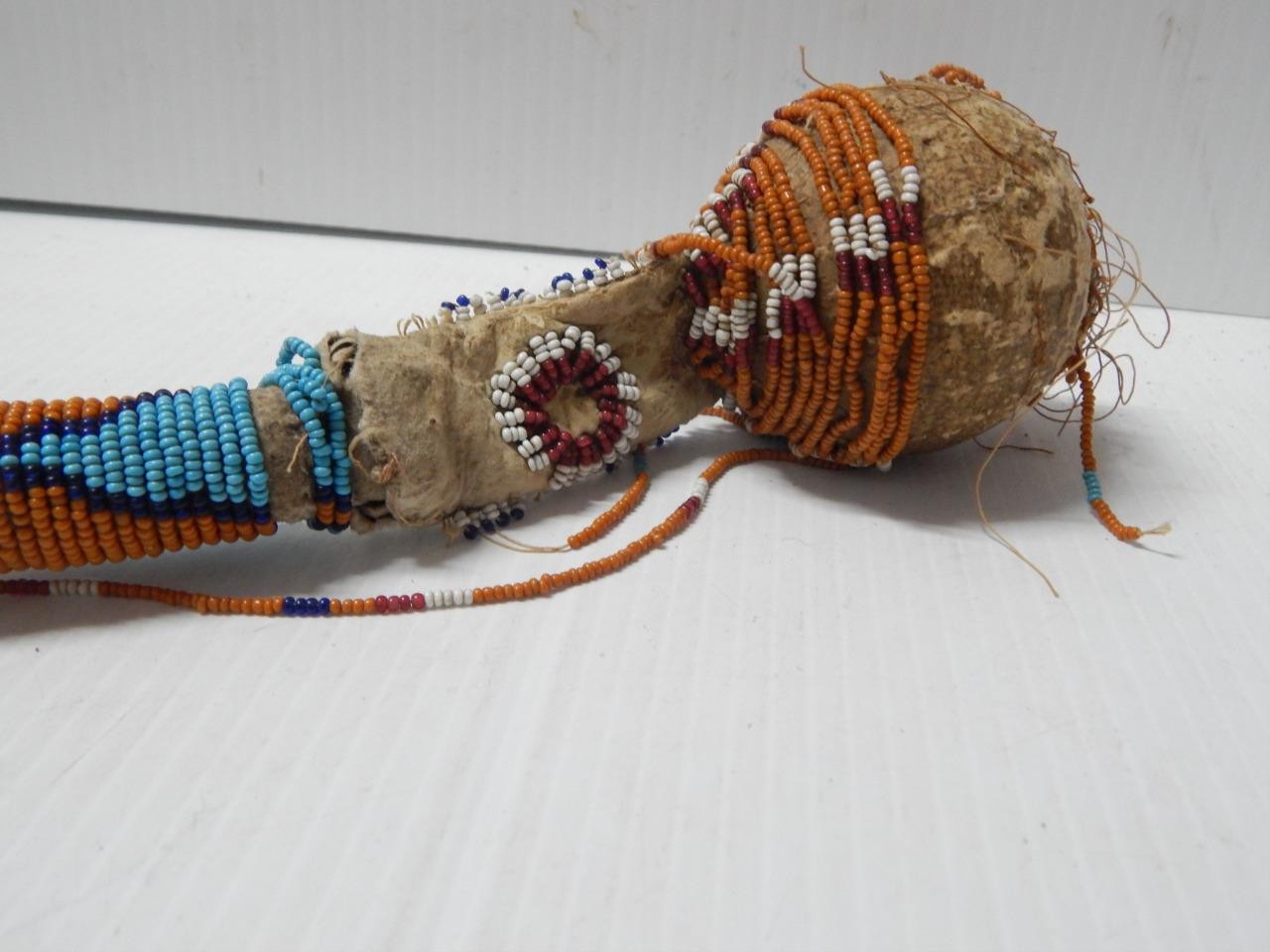 CENTRAL PLAINS INDIAN BEADED WAR CLUB -c1890s - NEEDS WORK -  MUSEUM GRADE